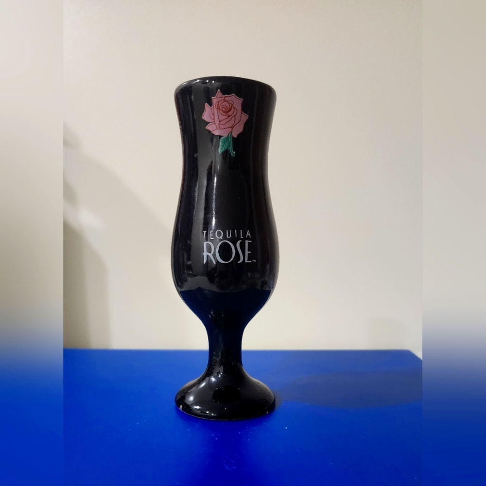 Tequila Rose black bud vase or shot glasses 4 5/8" tall
